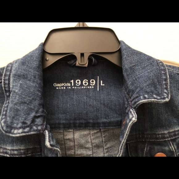 GAP KIDS Dark Rinse Denim Jacket Snap Front Lrg 10 - Picture 6 of 6